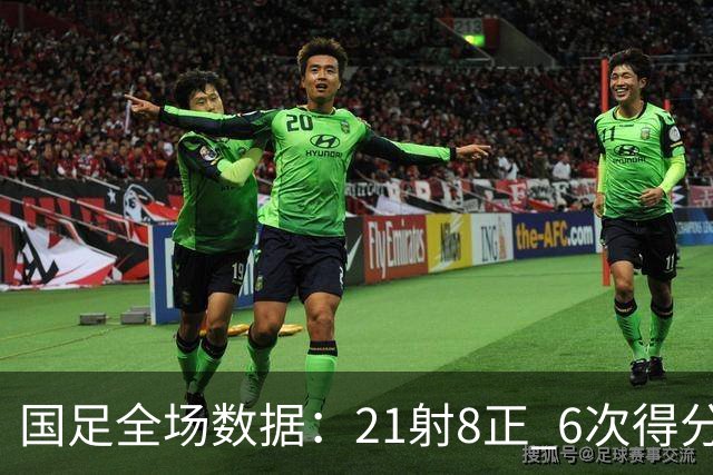国足全场数据：21射8正 6次得分机会3进球 15次角球 马尔代夫0射